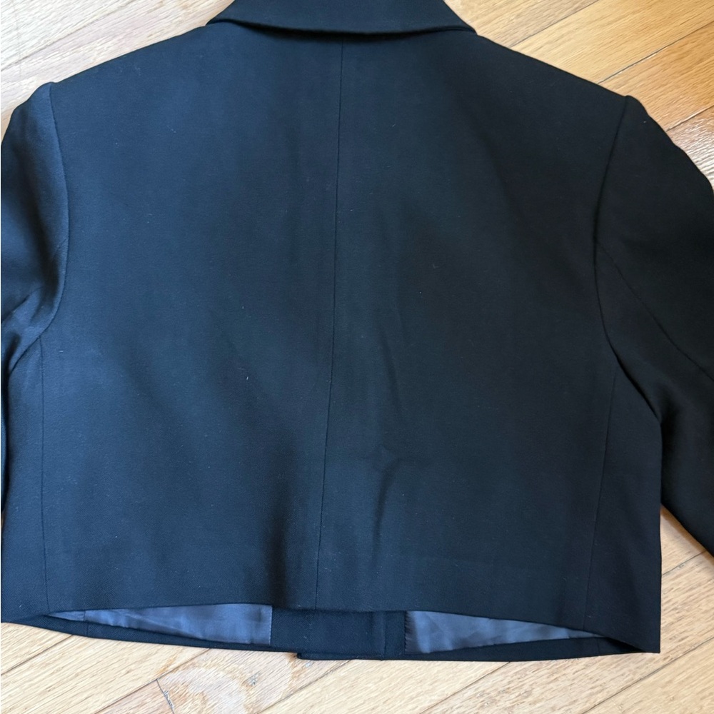 GAP Black Cropped Collared Jacket - Picture 8 of 9